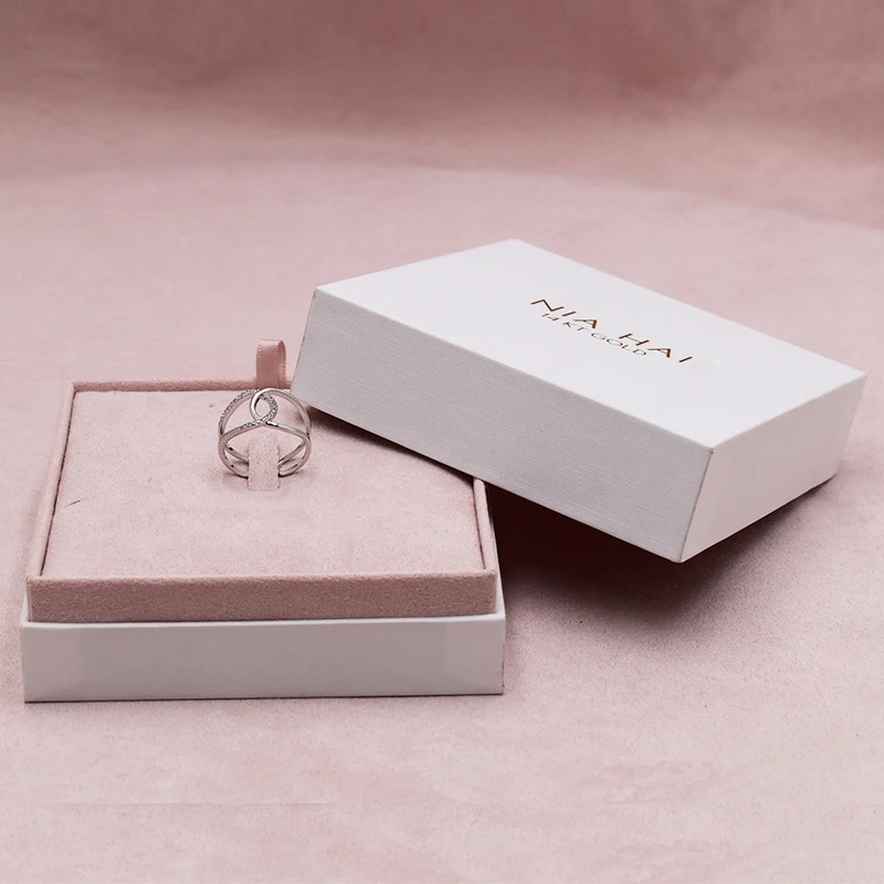 Customized Luxury Paper Jewelry Packaging Box with Hot Stamping Logo Velvet Insert Texture Embossing Matt Lamination UV Coating supplier