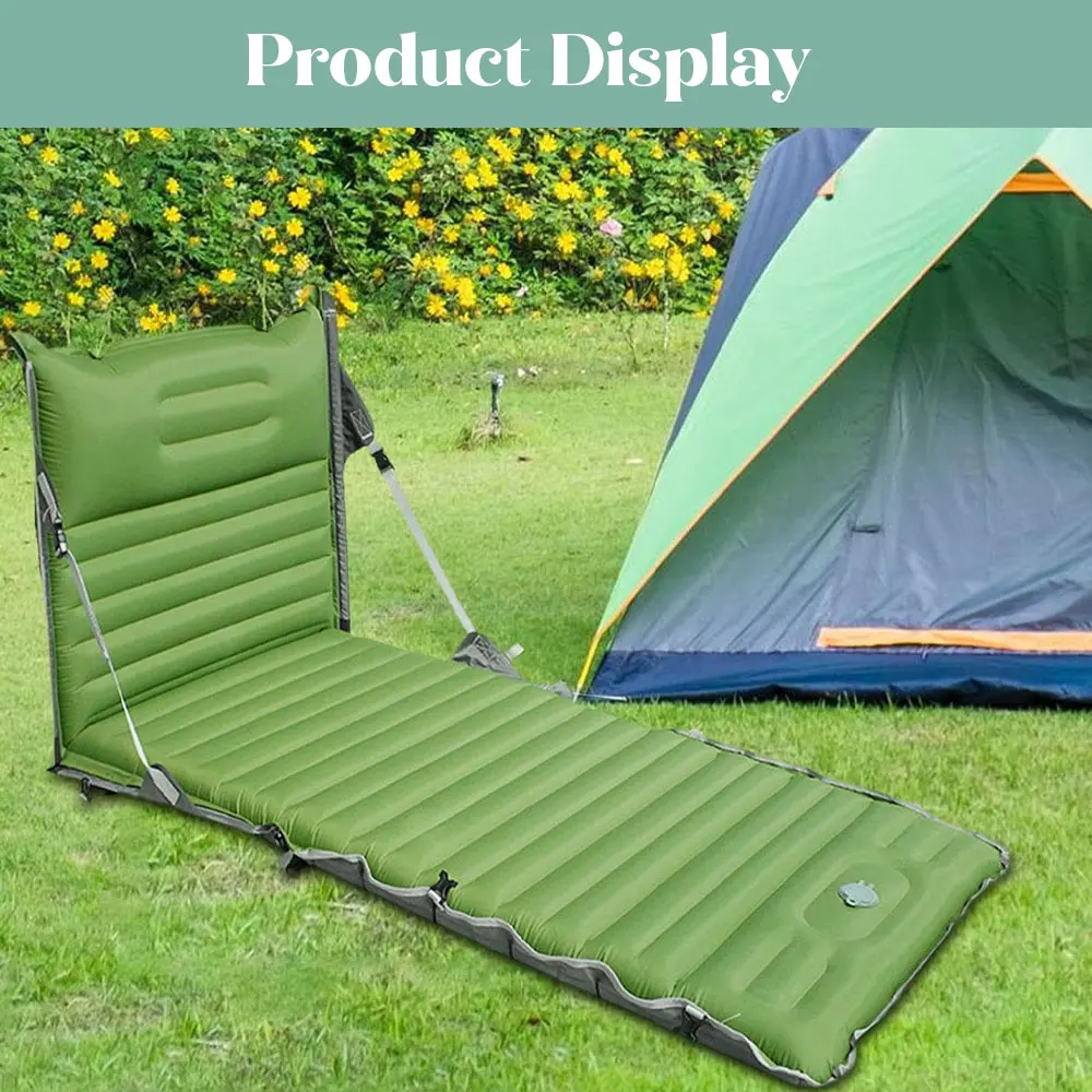 Portable Extended Version Inflatable Folding Chair Sleeping Mat Inflatable  Beach Chair