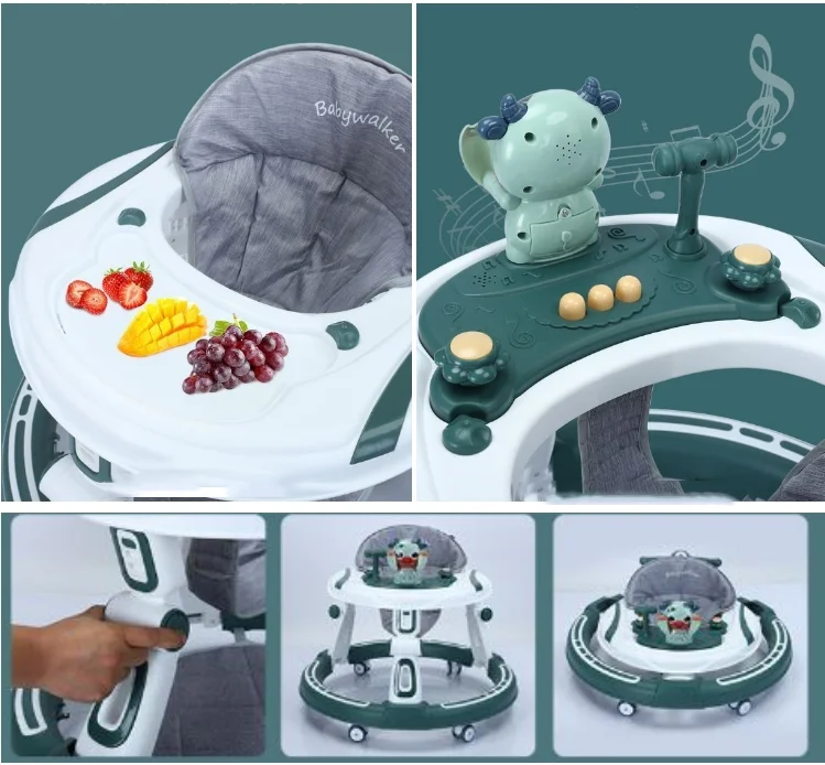Wholesale Factory Baby Walker Musical Cartoon Walking Chair Toy Music