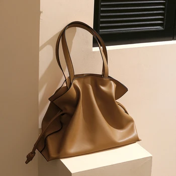 2025 New Women's Shoulder Bags Handbags Leather Bags  Soft Retro Women Shoulder Bags