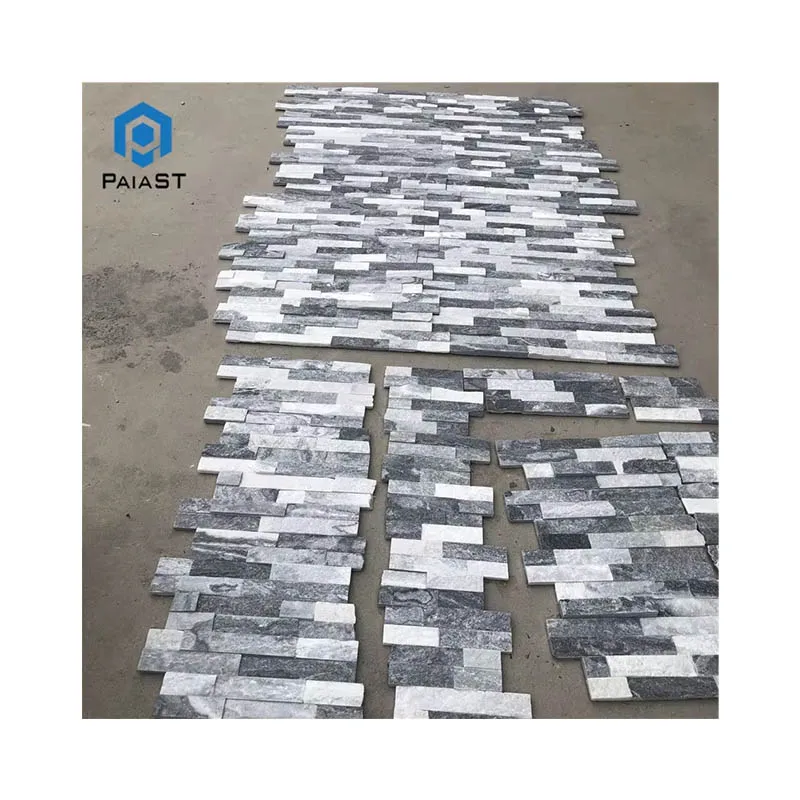 Modern Design Alaska Gray Quartzite Stacked Stone Wall Cladding Panel Natural Flat Tiles Outdoor Hotel Veneer Slate