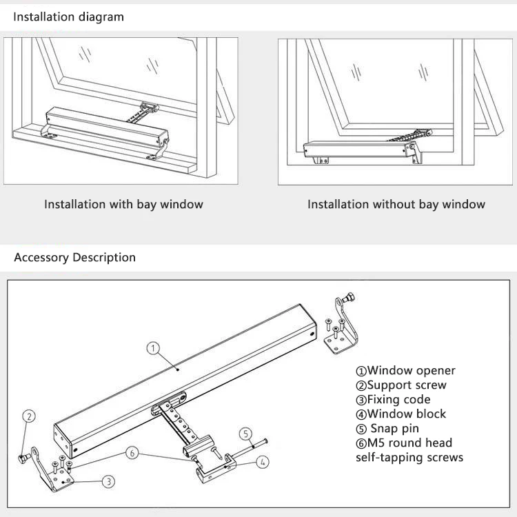 Manual Casement Window Overhanging Rocker Window Opener Hand Crank