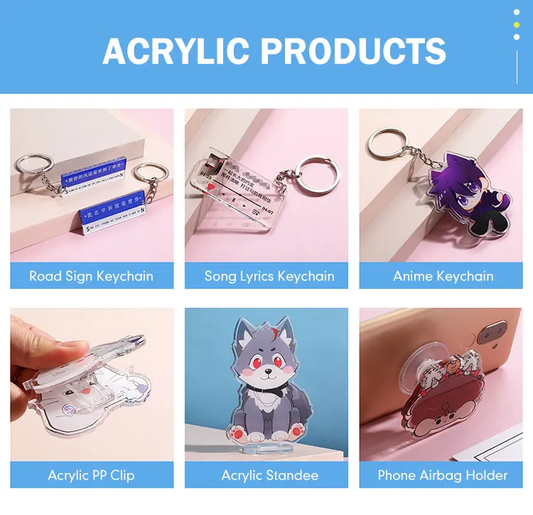 Custom Logo Printed Transparent Acrylic Keychain Make Your Own Clear Charm Epoxy Holographic Resin Acrylic Keyring