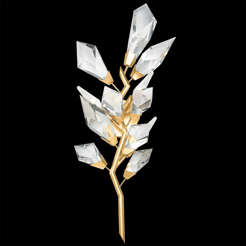 High End Modern Creative Design Crystal Wall Sconce for Home Interior Luxury Gold Tree Branch Wall Lamp