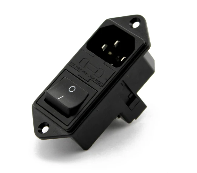 10A 250V AC Power Socket Power Socket with Rocker Switch and Double Fuse Ac Power Socket 3Pin IEC 320 C14 Inlet Connector