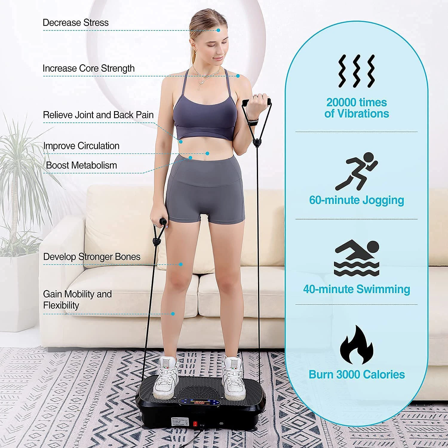 Todo Whole Body Vibration Plate Exercise Machine Plate Vibration With 500W/1000W/2000W