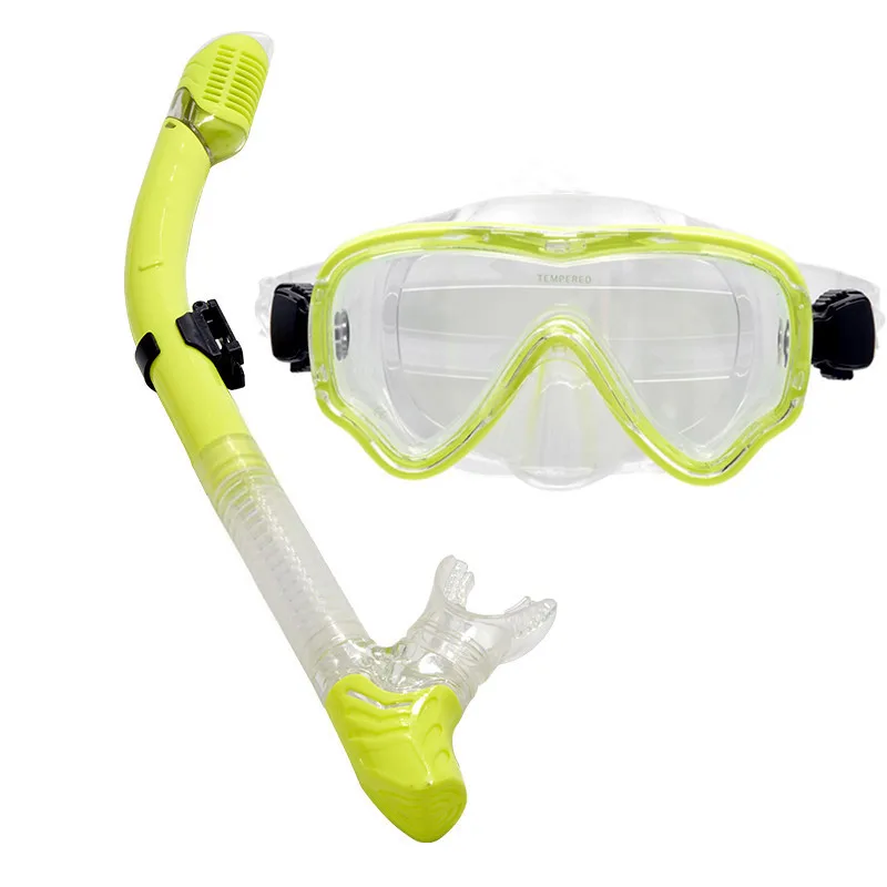 Adult Diving Mask Snorkel Set Anti Fog Goggles Swimming Dry Tube Snorkeling Mask 