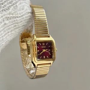 IEKE  Retro Classic Square Plate Arsenal Metal Retro Watch for Female Students, Niche Ins Style Art Quartz Watch for Women