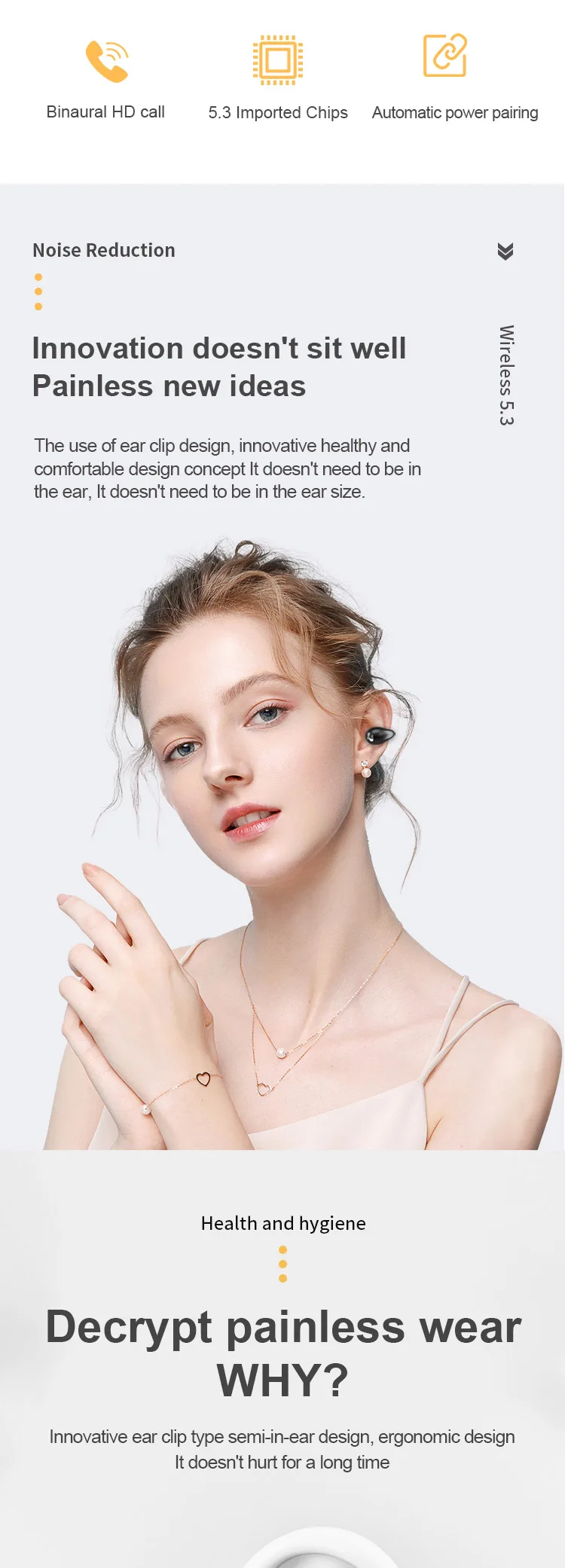 YYK-S19 Earphones with Led Touch Screen BT Call Music Control Headset Wireless 5.3 Charging Ear Buckle 2025