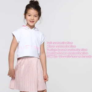 OEM ODM Custom Girls Elastic Waist Pleated Skirt Sustainable Kids Skirt with Custom Fabric & Branding
