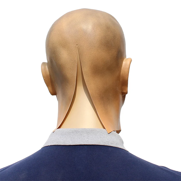 Artificial Man Custom Latex Mask Hood Overhead Wigs Beard Full Human Skin Disguise Prank Halloween Makeup Costume Realistic