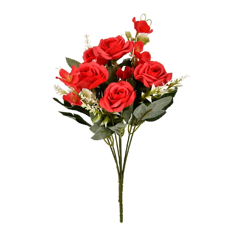 Northern Europe Autumn 7 Head Curled Silk Flower Artificial Flower Rose