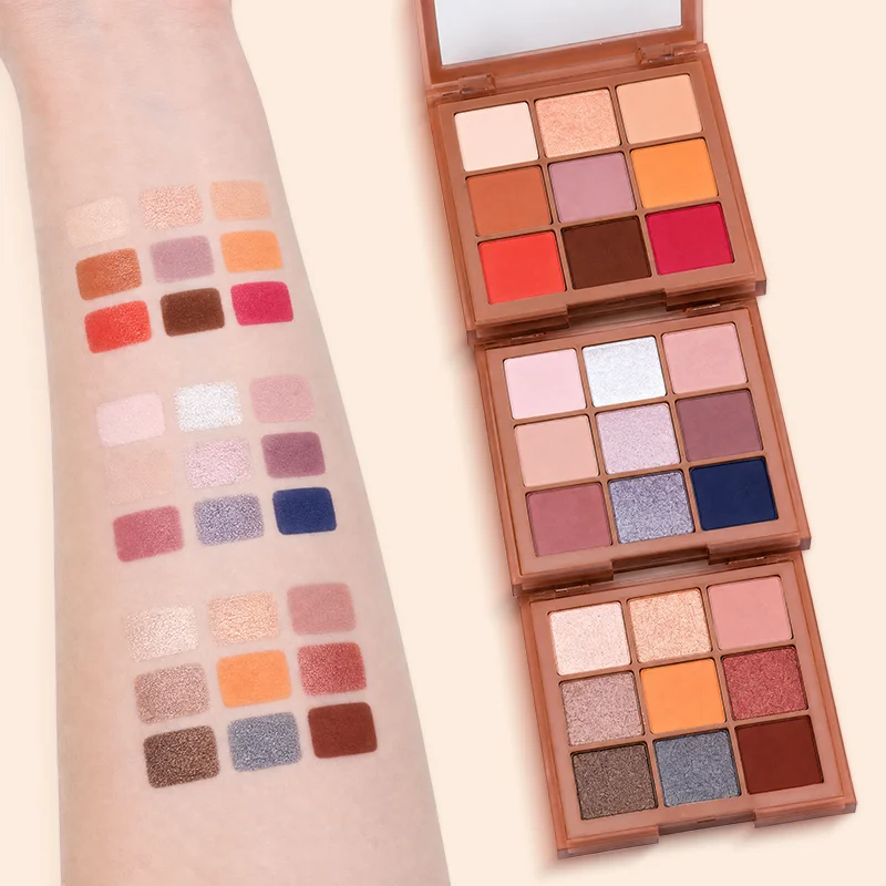 product 9 pan matte shimmer eyeshadow palette with cruelty free formula option wholesale private label cosmetic supplier-4