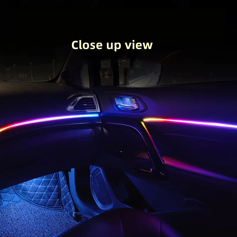18 in 1 64 Color RGB Symphony Car Ambient Interior LED Acrylic Guide Fiber Optic Universal Decoration Atmosphere Lights