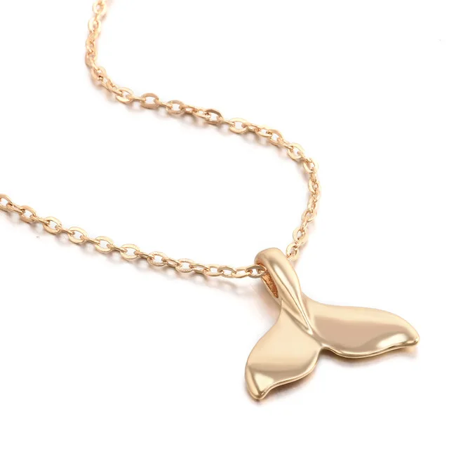 Gold Mermaid Whale Tail Pendant 