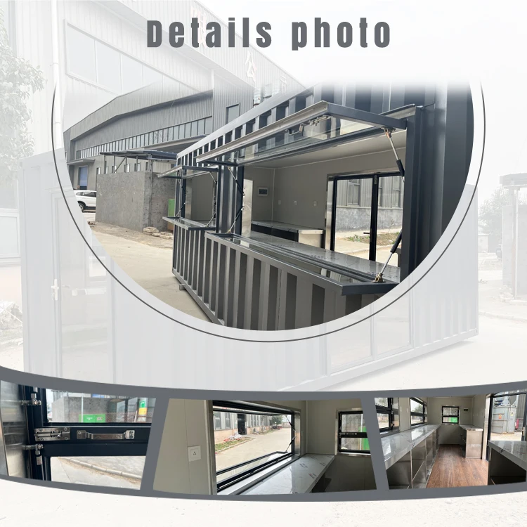 Outdoor Fast Food Kiosk Shipping Container 20ft House Container Cafe