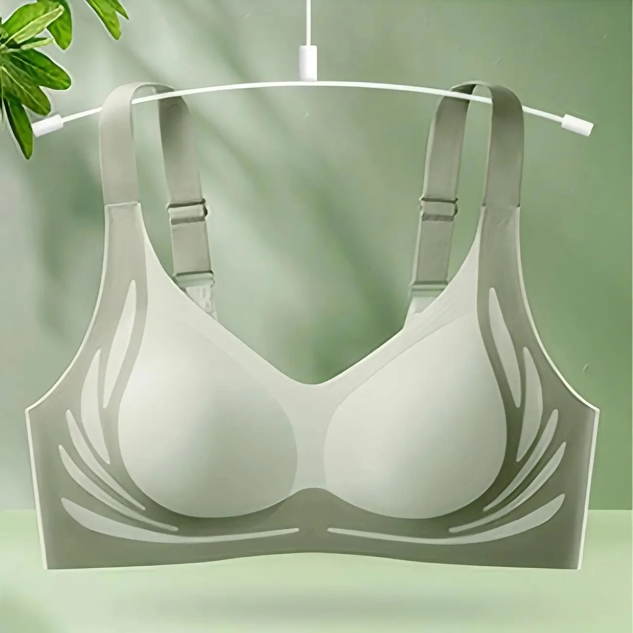 Qinelle Seamless Contrast-Trim Wireless Everyday Support Bra