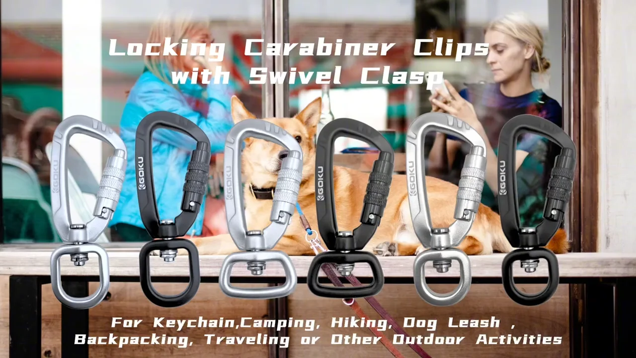 Aluminum Swivel Snap Dog Carabiner Clip Not For Climbing Camping Hiking