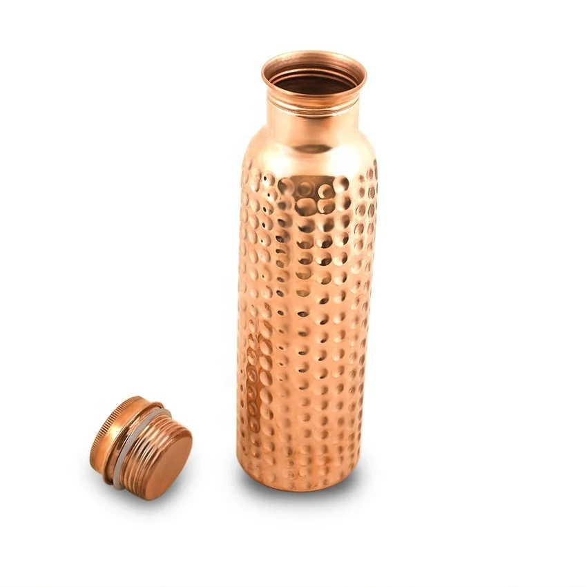 Hammered Copper Water Bottle Joint Free Leak Proof For Health Benefits 950 ML 