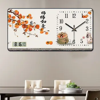 Custom Crystal Porcelain Painting Wall Clock Animal Art Living Room Decor 3d Wall Hanging Glass Painting Home Decor
