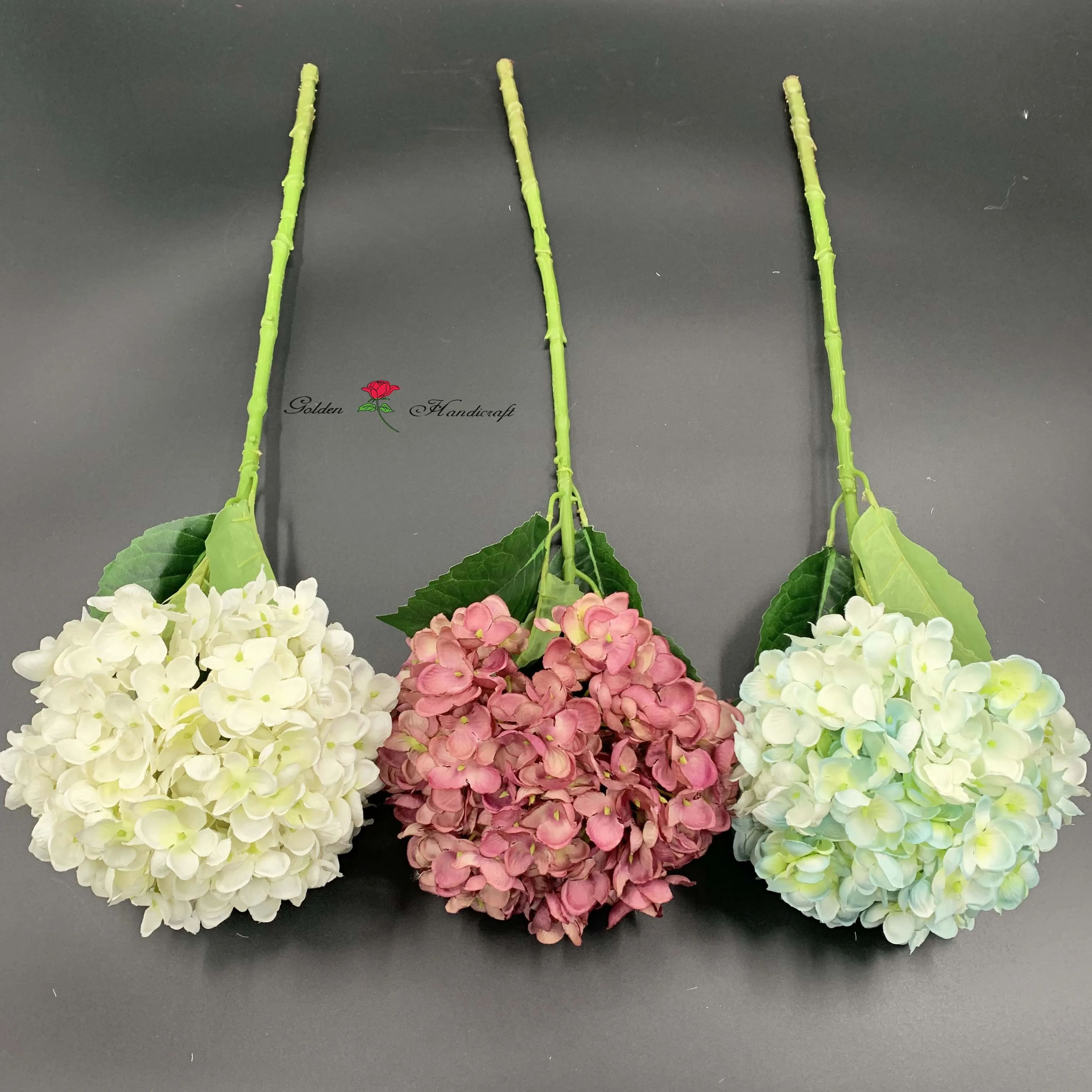 Qslhf140 Artificial Flowers Wedding Decorative Flowers And Plants,Silk Hydrangea Stems