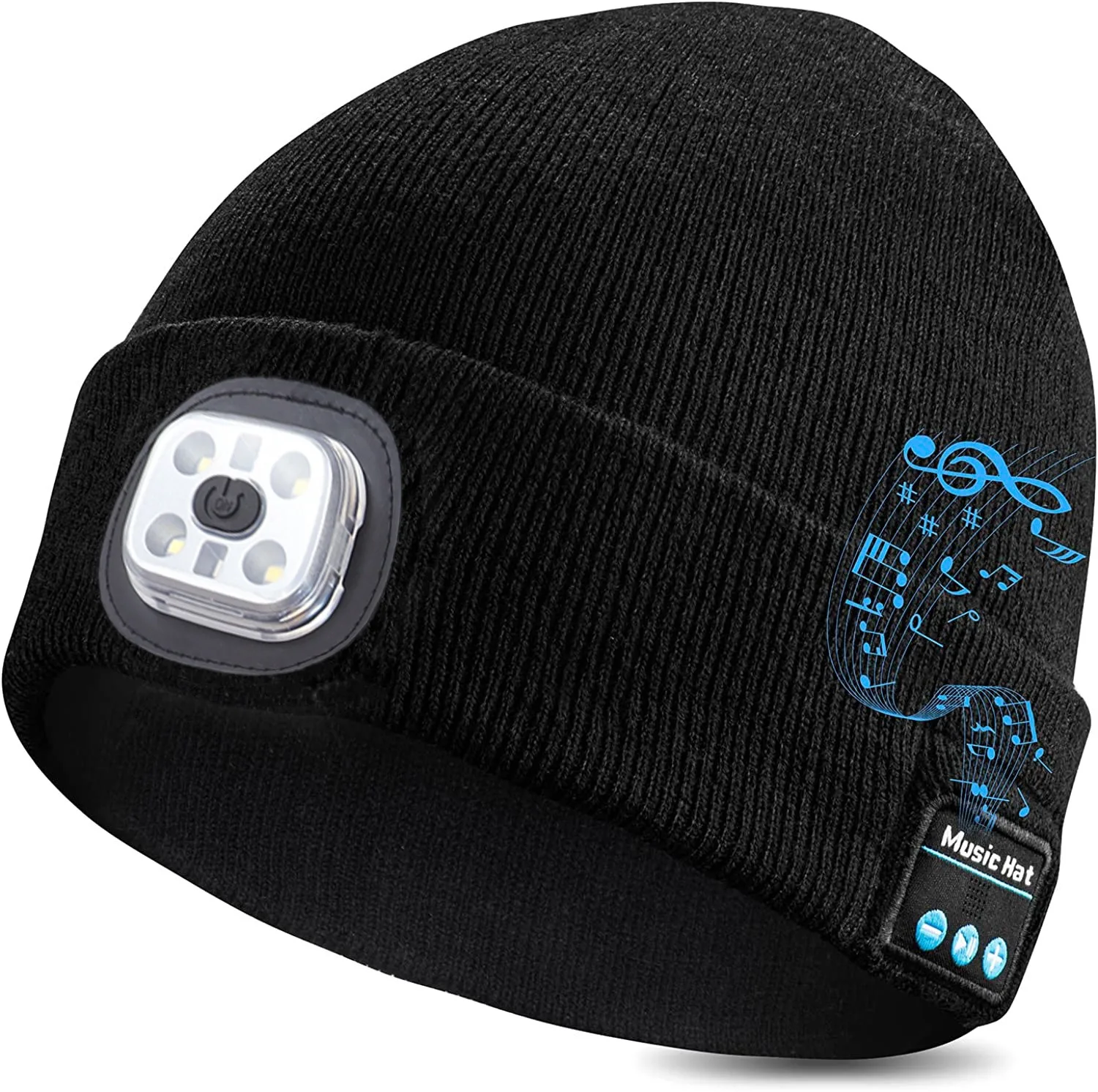 3in1 Wireless Bluetooths Music Hat LED Lights Knitted Beanie Hat USB Rechargeable