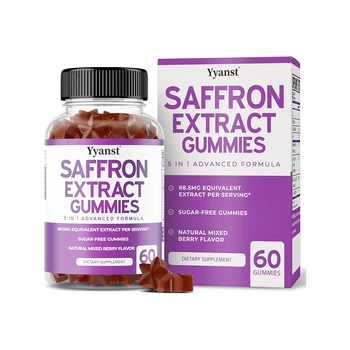 Private Label Help Good Focus&Mood 88.5mg Saffron Gummies Promote Digestion And Metabolism Improve Sleep Quality Gummies