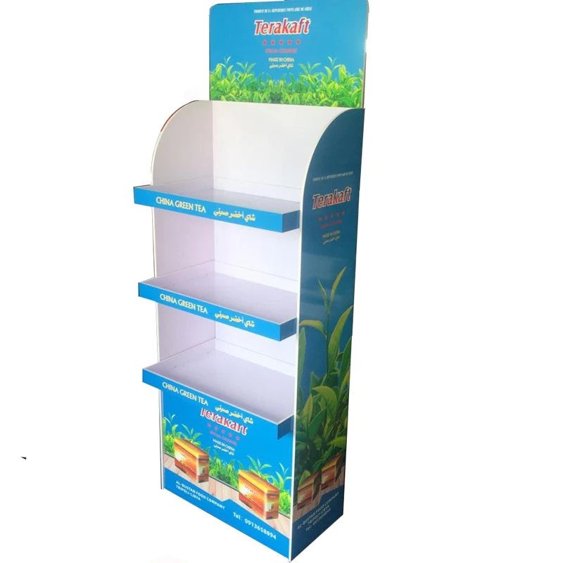 Custom Advertising Display Racks Pop PVC Foam Cardboard Display Custom White 4 Shelves Supermarket Product Display Stand