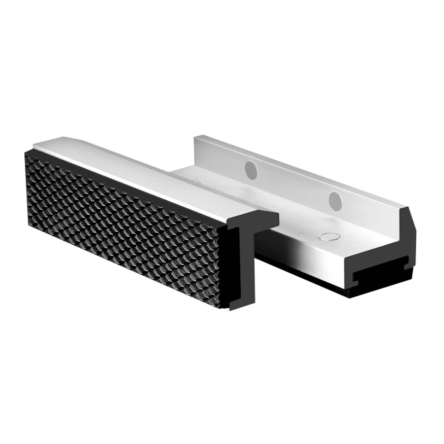 TEBAK Aluminum Alloy Flat Jaw Vise, Soft Jaws, Bench Vise with Magnetic Workpiece Guard, Multi-functional High Friction Jaws.