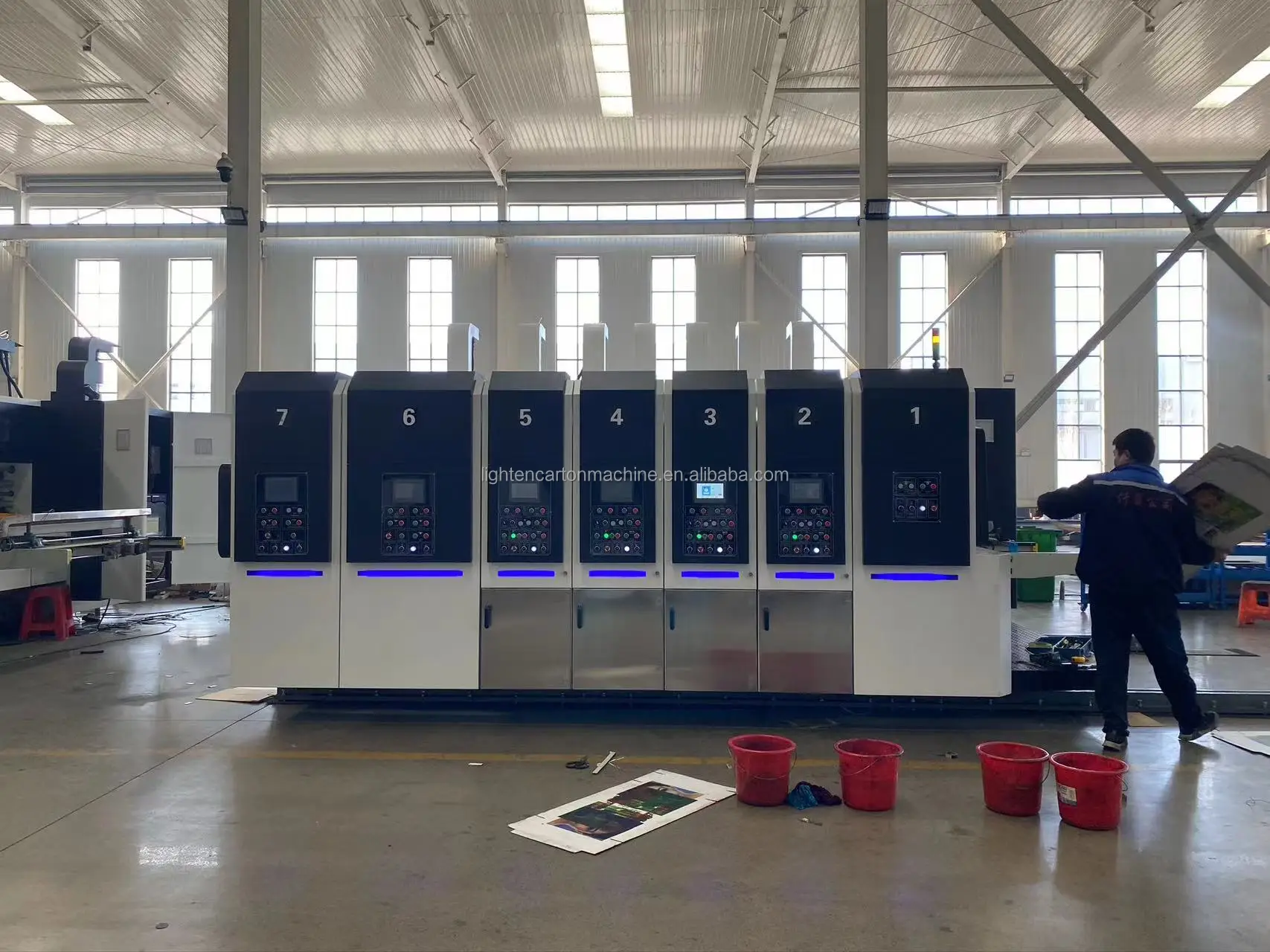 New Fully Automatic High-Speed 4-Color for Printing Machine for Corrugated Cardboard with Rotary Die Cutter