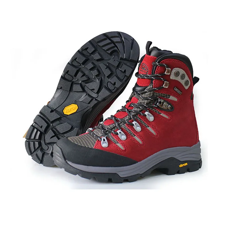 Great new design red leather backpacking travel boots, outdoor boots for men
