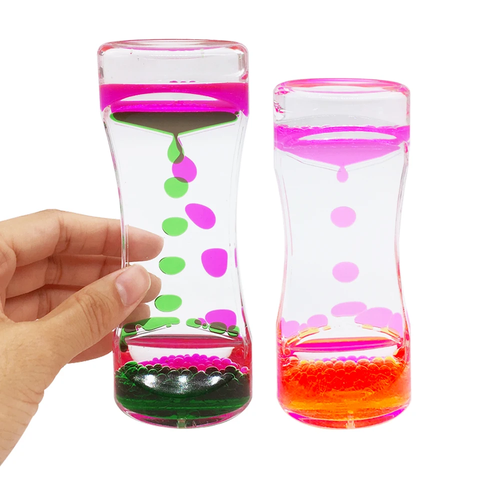 High Quality Custom Promotional Gift Colorful Liquid Sand  Timer Liquid Oil Hourglass