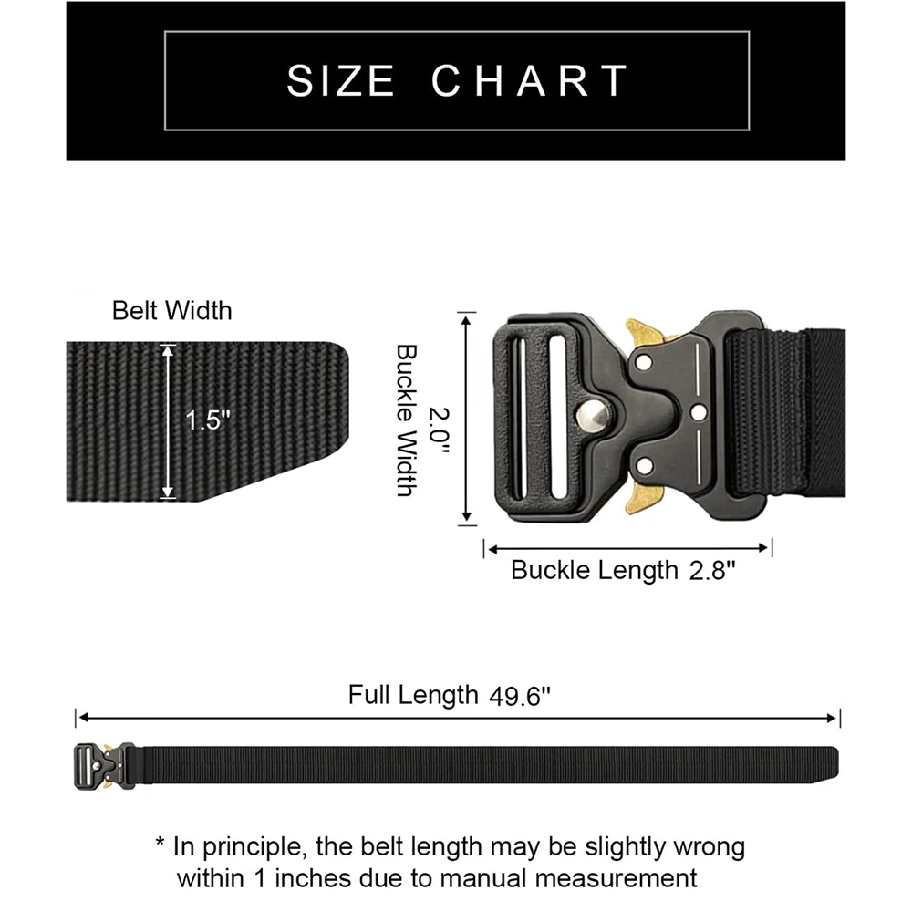 High Quality Adjustable Training Men Tactical Belt Work Belts Nylon Web Tactical Belt with Automatic Slide Buckle