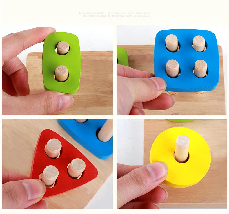 Wooden Sorting & Stacking Toy Kids Educational Learning Toys Geometry ...