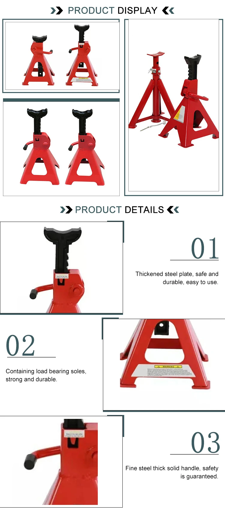 High quality jack stand adjustable height car Jack stand supplier