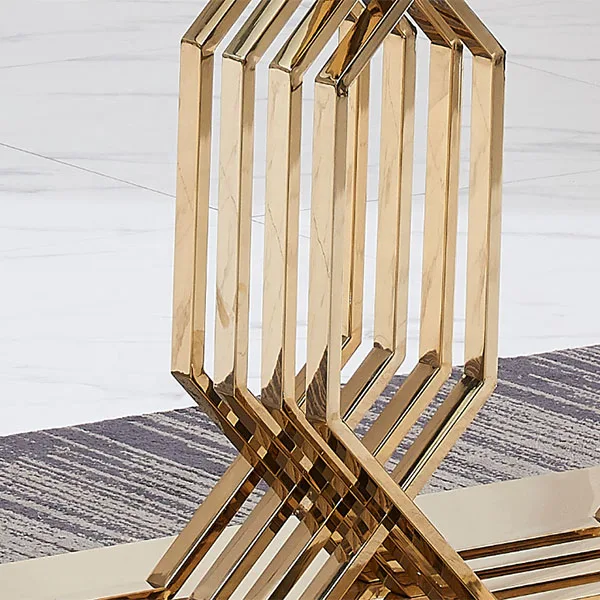 Modern Dining Table Design Irregular Base clear Glass Dining Table