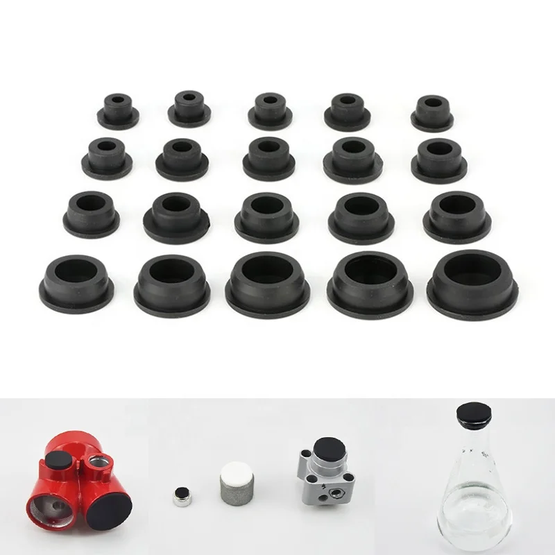 Lot De 6 Bouchons Silicone T 57 Mm – Étanchéité Parfaite Pour Tuyaux, Bouteilles & Trou (Noir)