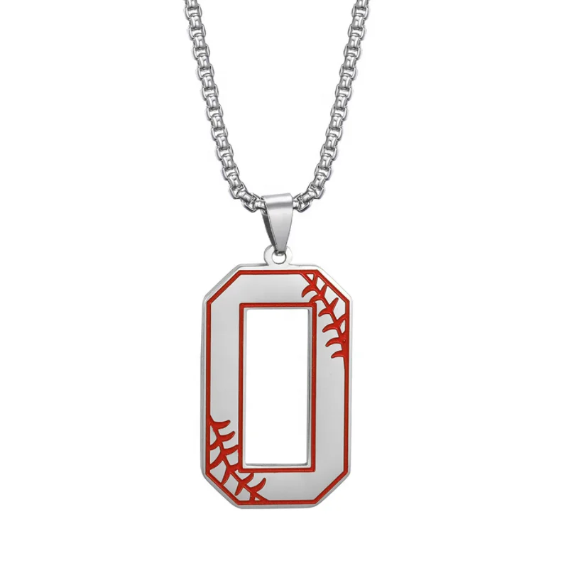Baseball Number Pendant Necklace Sport 