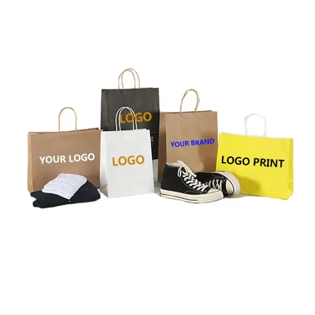 Cheap Custom Print Logo Gift Clothing Shoes Carry Bag Recyclable Craft  White Black Brown Kraft Paper Shopping Bag - Buy Paper Shopping Bag,Kraft  Paper Shopping Bags,Craft Paper Shopping Bags Product