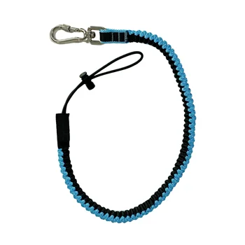 C-PIN CE Certificate 5KG High Quality Blue Color Elastic Bungee Tool Lanyard With Stainless Swivel Carabiners