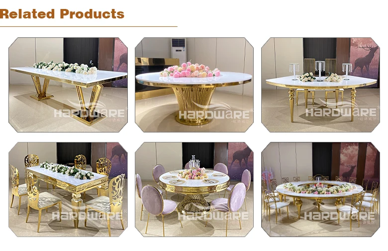 Stainless Steel Gold Dinner Table Leg Luxury Dinning Table Dining Table