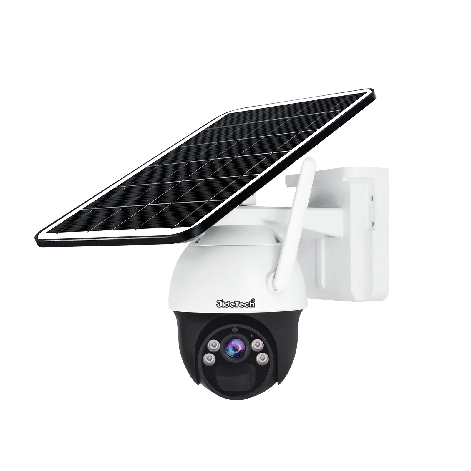JideTech WIFI 10400mAH 4MP IP Camera Low Power Consumption PTZ CCTV  Security Camera 7W Solar Panel for Camera With PIR Detection