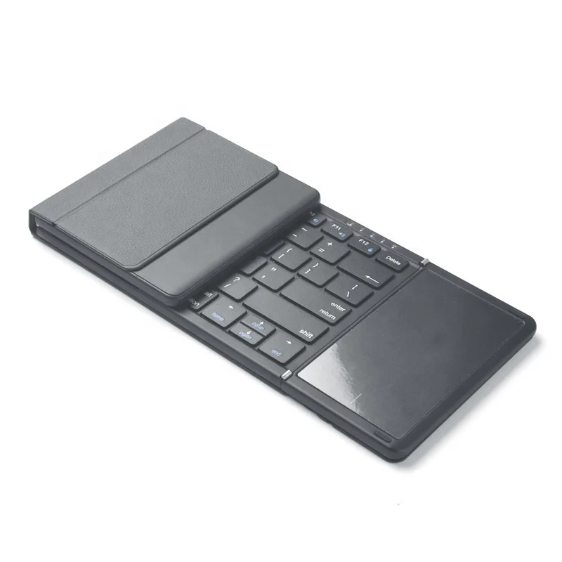 3 Channels Portable Keyboard ultra Thin Foldable Keyboard and Build in Mouse Foldable Flexible Keyboard with Touchpad for ipad
