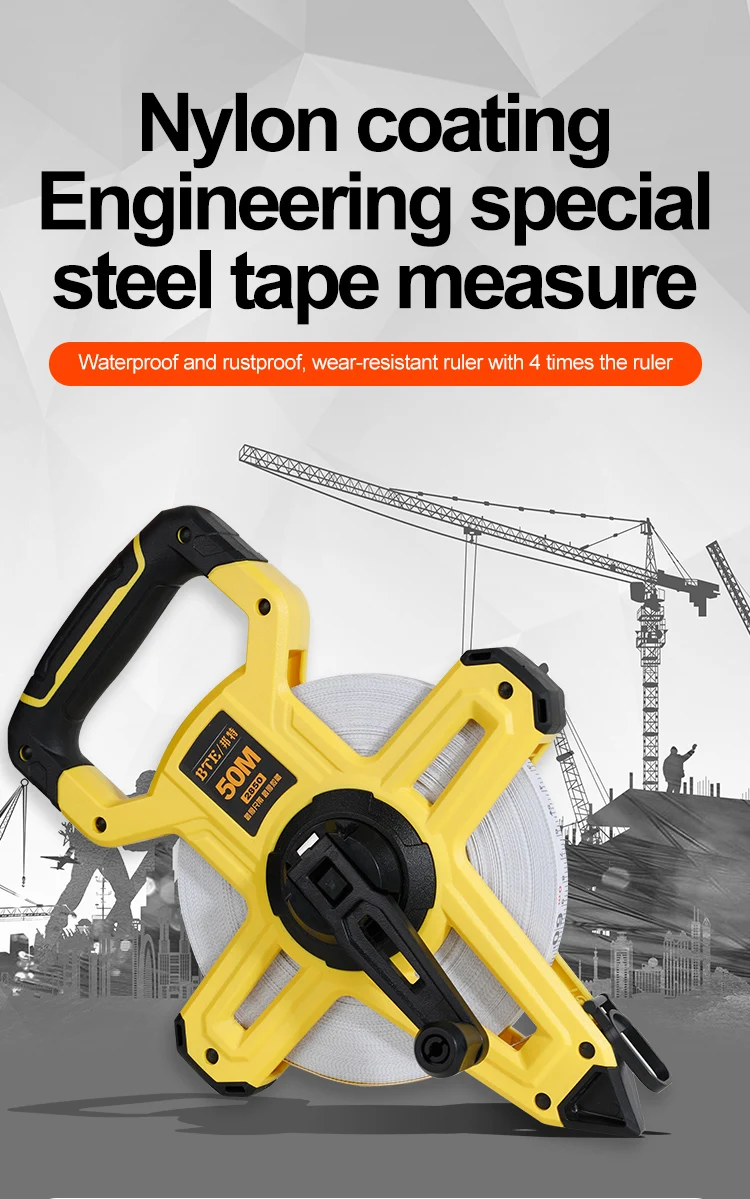 Retractable Line Measure Retractable Measuring Tools for Engineering 30m 50m 100m Fiberglass ...