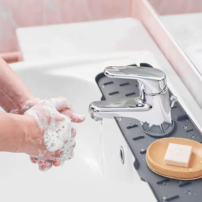 Силиконовый чехол для смесителя в ванную комнату коврик кухонного воды капельный уловитель сливная Накладка раковины смеситель домашнего