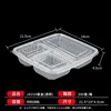 Jx318 three-compartment lunch box (transparent) 200 sets 850ml