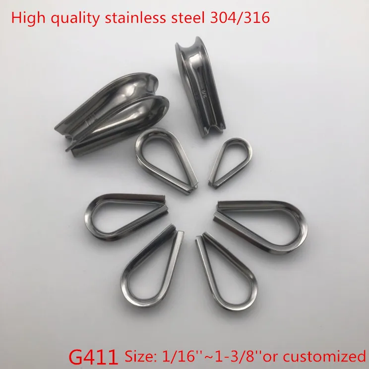 Factory G414 Wire Rope Thimble Aisi304/316 Stainless Steel Thimble For