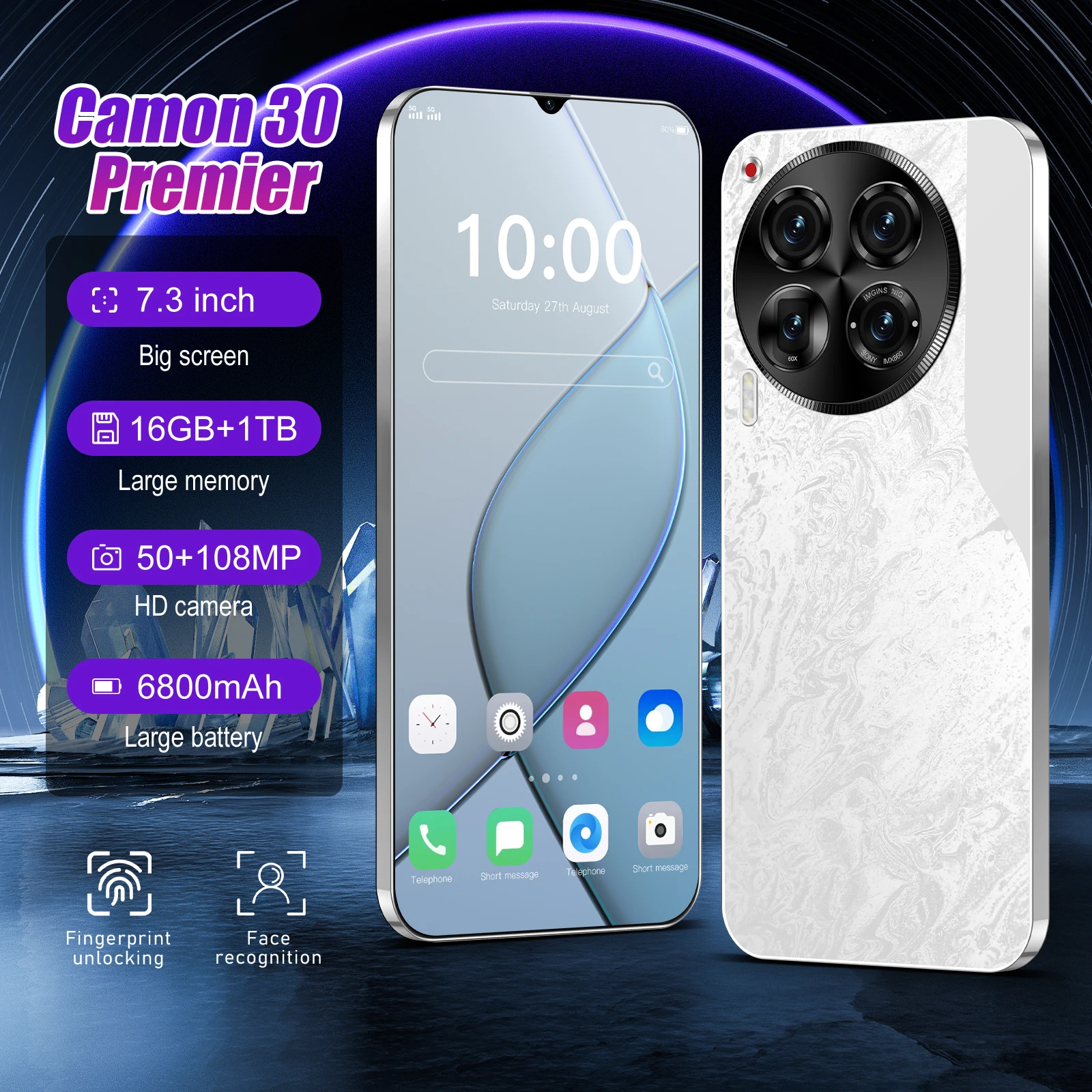 2025 Camon 30 Premier Android 13 Smartphone 4G/5G Mobile Phone with 108MP Rear Camera and 2K Screen Resolution LTE Cellular