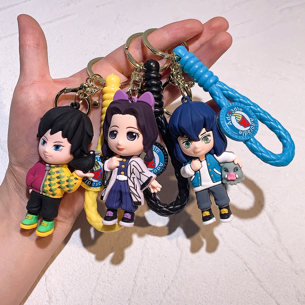6pcs Demoned a Slayer Kimetsu No Yaiba Kamado Tanjirou Action Figure Agatsuma Zenitsu Nezuko Warrior PVC Toys Key Chain