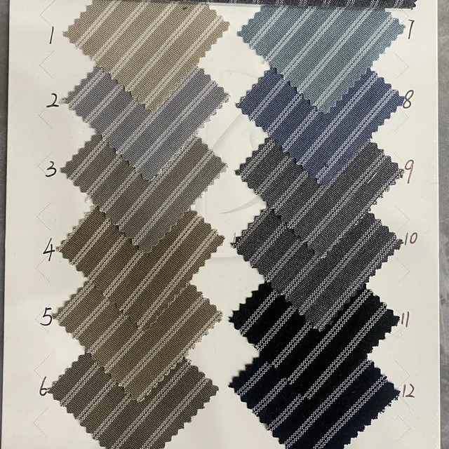 Jiexingtextile's New TR Rayon Spandex Stretch Woven Stripe Bengaline Yarn-Dyed Millennium Fabric for Boys' Girls' Plain Garments
